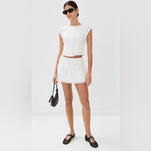 NEW Reformation Valetta Two Piece Matching Skirt Set in White | US 4 UK 8 - Picture 3 of 14